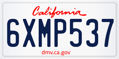 CA license plate 6XMP537