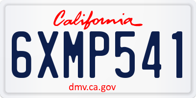 CA license plate 6XMP541