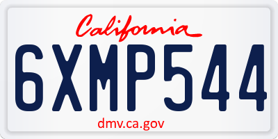 CA license plate 6XMP544