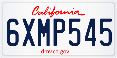 CA license plate 6XMP545