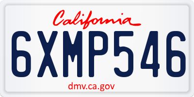 CA license plate 6XMP546