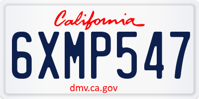 CA license plate 6XMP547