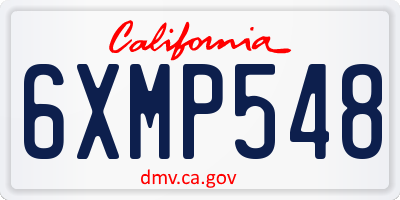 CA license plate 6XMP548