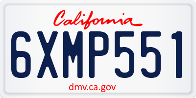 CA license plate 6XMP551