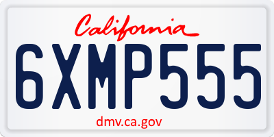 CA license plate 6XMP555