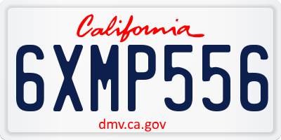 CA license plate 6XMP556