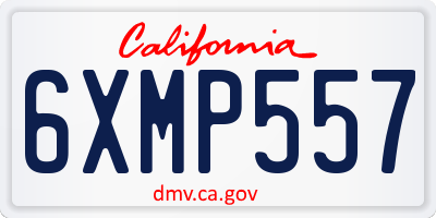 CA license plate 6XMP557