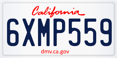 CA license plate 6XMP559