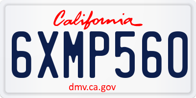 CA license plate 6XMP560