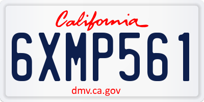 CA license plate 6XMP561
