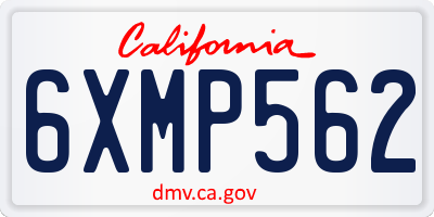 CA license plate 6XMP562