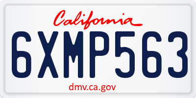 CA license plate 6XMP563