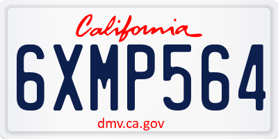 CA license plate 6XMP564