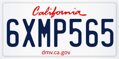 CA license plate 6XMP565