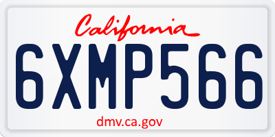 CA license plate 6XMP566