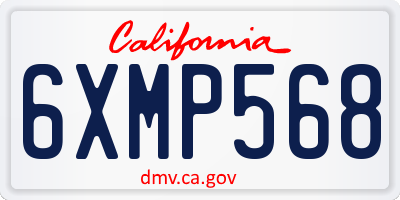 CA license plate 6XMP568