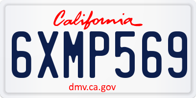 CA license plate 6XMP569