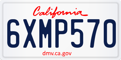 CA license plate 6XMP570