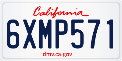 CA license plate 6XMP571