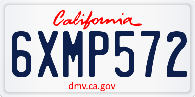 CA license plate 6XMP572