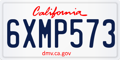 CA license plate 6XMP573