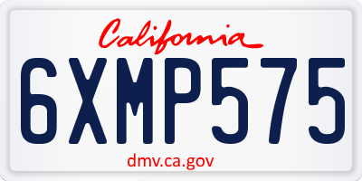 CA license plate 6XMP575