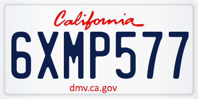 CA license plate 6XMP577
