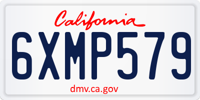 CA license plate 6XMP579