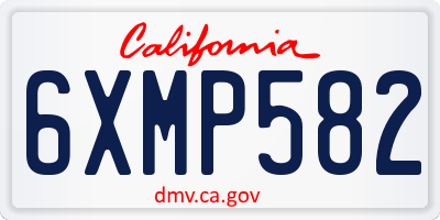 CA license plate 6XMP582