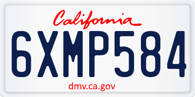 CA license plate 6XMP584