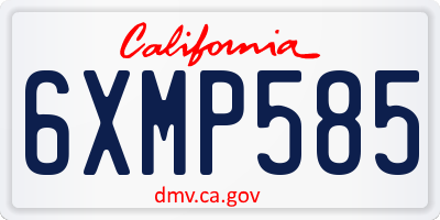 CA license plate 6XMP585