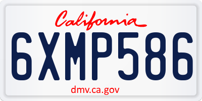 CA license plate 6XMP586