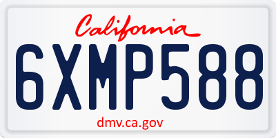CA license plate 6XMP588