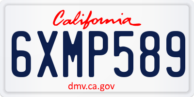 CA license plate 6XMP589