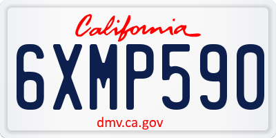 CA license plate 6XMP590