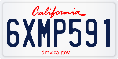 CA license plate 6XMP591