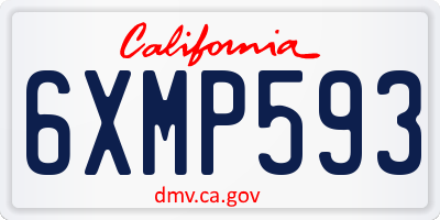 CA license plate 6XMP593