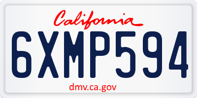 CA license plate 6XMP594