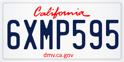 CA license plate 6XMP595