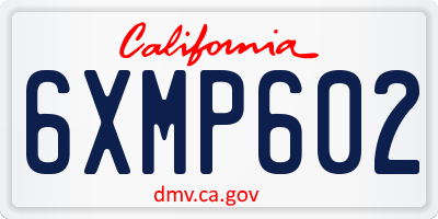 CA license plate 6XMP602