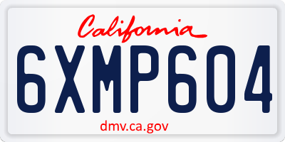 CA license plate 6XMP604