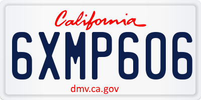 CA license plate 6XMP606