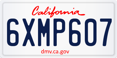 CA license plate 6XMP607