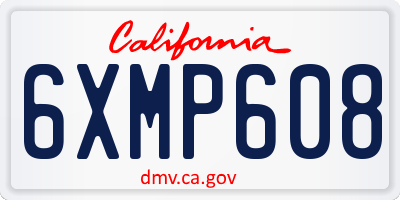 CA license plate 6XMP608