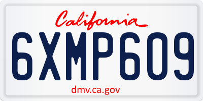 CA license plate 6XMP609
