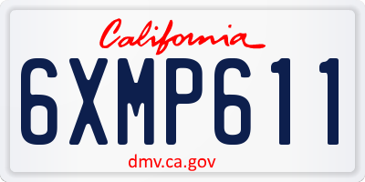 CA license plate 6XMP611