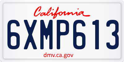 CA license plate 6XMP613