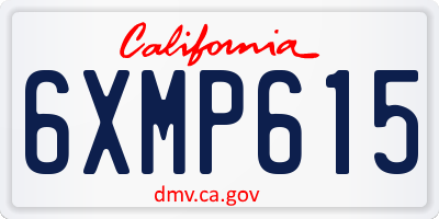 CA license plate 6XMP615