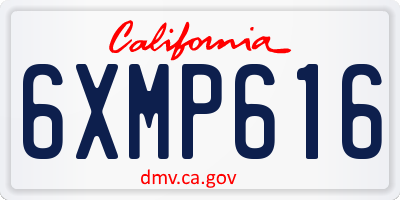 CA license plate 6XMP616