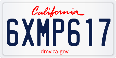 CA license plate 6XMP617